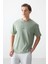Açık Yeşil Pamuklu Kalın Yumuşak Dokulu Oversize Fit Baskılı Erkek T-Shirt - 88373 4