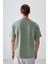 Açık Yeşil Pamuklu Kalın Yumuşak Dokulu Oversize Fit Baskılı Erkek T-Shirt - 88373 5