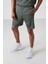Haki Polyester Kalın Yumuşak Comfort Fit Erkek Şort - 81271 2