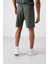 Haki Polyester Kalın Yumuşak Comfort Fit Erkek Şort - 81271 5