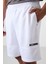 Beyaz Polyester Kalın Yumuşak Comfort Fit Erkek Şort - 81272 3