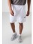 Beyaz Polyester Kalın Yumuşak Comfort Fit Erkek Şort - 81272 4