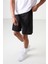 Siyah Polyester Kalın Yumuşak Comfort Fit Erkek Şort - 81271 2