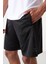 Siyah Polyester Kalın Yumuşak Comfort Fit Erkek Şort - 81271 3