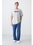 Taş Pamuklu Kalın Yumuşak Dokulu Oversize Fit Baskılı Erkek T-Shirt - 88334 2