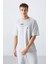 Taş Pamuklu Kalın Yumuşak Dokulu Oversize Fit Baskılı Erkek T-Shirt - 88326 1