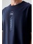 Lacivert %100 Pamuk Kalın Yumuşak Dokulu Oversize Fit Baskılı Erkek T-Shirt - 88355 2