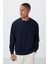 İndigo Pamuk Yumuşak Dokulu Standart Fit Basic Erkek Sweatshirt - 88363 1