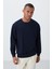 İndigo Pamuk Yumuşak Dokulu Standart Fit Basic Erkek Sweatshirt - 88363 4