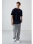 Lacivert %100 Pamuk Kalın Yumuşak Dokulu Oversize Fit Baskılı Erkek T-Shirt - 88358 4