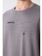Koyu Gri Pamuklu Kalın Yumuşak Dokulu Oversize Fit Baskılı Erkek T-Shirt - 88326 3