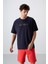 Lacivert Pamuklu Kalın Yumuşak Dokulu Oversize Fit Baskılı Erkek T-Shirt - 88334 3