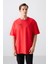 Fiesta Pamuklu Kalın Yumuşak Dokulu Oversize Fit Baskılı Erkek T-Shirt - 88326 4