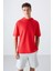 Fiesta Pamuklu Kalın Yüzeyi Dokulu Oversize Fit Basic Erkek T-Shirt - 88335 1