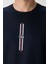 Lacivert Pamuklu Kalın Yüzeyi Dokulu Oversize Fit Baskılı Erkek T-Shirt - 88366 2