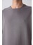 Koyu Gri Pamuklu Kalın Yumuşak Dokulu Oversize Fit Baskılı Erkek T-Shirt - 88324 4