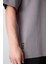 Koyu Gri Pamuklu Kalın Yumuşak Dokulu Oversize Fit Baskılı Erkek T-Shirt - 88325 5