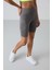Koyu Gri Polyester Esnek Standart Fit Performans Kadın Biker Tayt - 91013 2