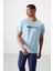 Açık Mavi Polyester Nefes Alan Dokulu İnce Esnek Standart Fit Erkek Performans T-Shirt - 88385 4