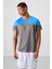 Koyu Gri Polyester Nefes Alan Dokulu İnce Esnek Standart Fit Erkek Performans T-Shirt - 88386 1