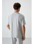 Taş Pamuklu Kalın Yüzeyi Dokulu Oversize Fit Baskılı Erkek T-Shirt - 88364 5
