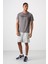 Koyu Gri Polyester Nefes Alan Dokulu İnce Esnek Standart Fit Erkek Performans T-Shirt - 88385 2