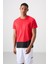 Kırmızı Polyester Nefes Alan Dokulu İnce Esnek Standart Fit Erkek Performans T-Shirt - 88383 1