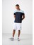 Lacivert Polyester Nefes Alan Dokulu İnce Esnek Standart Fit Erkek Performans T-Shirt - 88386 2
