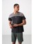 Siyah Polyester Nefes Alan Dokulu İnce Esnek Standart Fit Erkek Performans T-Shirt - 88386 1