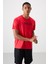 Kırmızı Polyester Nefes Alan Dokulu İnce Esnek Standart Fit Erkek Performans T-Shirt - 88385 4