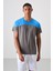 Koyu Gri Polyester Nefes Alan Dokulu İnce Esnek Standart Fit Erkek Performans T-Shirt - 88386 4