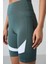 Orman Yeşili Polyester Esnek Standart Fit Performans Kadın Biker Tayt - 91012 3