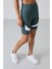 Orman Yeşili Polyester Esnek Standart Fit Performans Kadın Biker Tayt - 91012 4