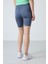 Petrol Polyester Esnek Standart Fit Performans Kadın Biker Tayt - 91013 5