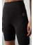 Siyah Polyester Esnek Standart Fit Performans Kadın Biker Tayt - 91013 4