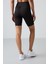 Siyah Polyester Esnek Standart Fit Performans Kadın Biker Tayt - 91013 5