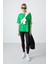 Yeşil Penye Modal Yumuşak Tuşeli Oversize Fit Basic Kadın T-Shirt- 97285 1
