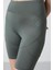 Haki Esnek Standart Fit Performans Kadın Biker Tayt - 91013 3