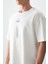 Ekru %100 Pamuk Kalın Yumuşak Dokulu Oversize Fit Baskılı Erkek T-Shirt - 88355 3