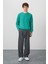 Deniz Yeşili Pamuk Yumuşak Dokulu Standart Fit Basic Erkek Sweatshirt - 88363 2