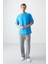 Petrol Mavi %100 Pamuk Kalın Yumuşak Dokulu Oversize Fit Basic Erkek T-Shirt - 88353 2