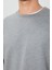 Gri Melanj Pamuk Yumuşak Dokulu Standart Fit Basic Erkek Sweatshirt - 88363 2