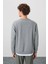 Gri Melanj Pamuk Yumuşak Dokulu Standart Fit Basic Erkek Sweatshirt - 88363 5