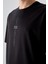 Siyah Pamuklu Kalın Yumuşak Dokulu Oversize Fit Baskılı Erkek T-Shirt - 88373 2