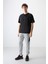 Siyah Pamuklu Kalın Yumuşak Dokulu Oversize Fit Baskılı Erkek T-Shirt - 88373 3