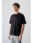 Siyah Pamuklu Kalın Yumuşak Dokulu Oversize Fit Baskılı Erkek T-Shirt - 88373 4