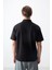 Siyah Pamuklu Kalın Yumuşak Dokulu Polo Yaka Oversize Fit Basic Erkek T- Shirt - 88382 5