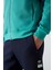 Deniz Yeşili - İndigo Pamuklu Kalın Yumuşak Dokulu Comfort Fit Baskılı Erkek Eşofman Takım - 85236 3