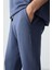 Petrol Pamuklu Kalın Yumuşak Dokulu Oversize Fit Basic Erkek Eşofman Takım - 85261 5