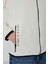 Ekru Yazı Nakışlı Dik Yaka Fermuarlı Standart Kalıp Erkek Sweatshirt Polar - 87992 4